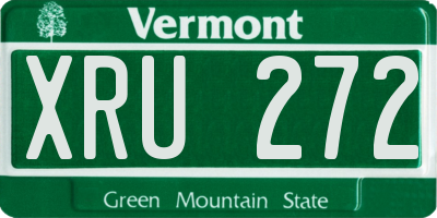 VT license plate XRU272
