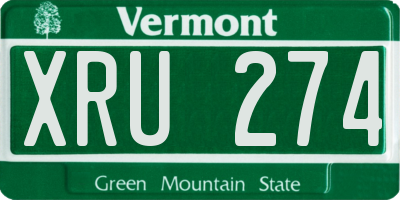 VT license plate XRU274