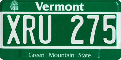 VT license plate XRU275