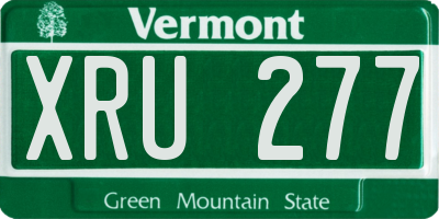 VT license plate XRU277