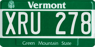 VT license plate XRU278