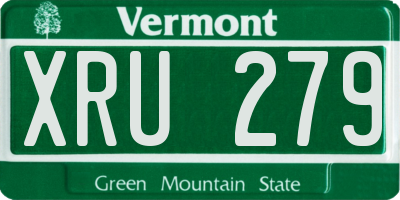VT license plate XRU279
