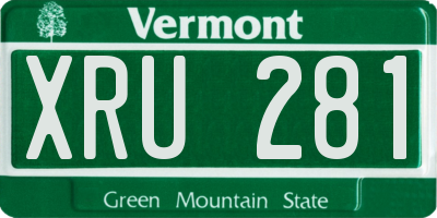 VT license plate XRU281