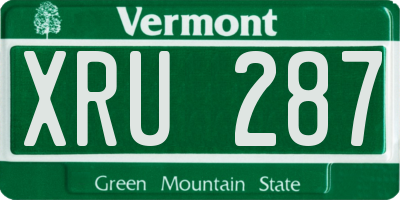 VT license plate XRU287