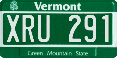 VT license plate XRU291