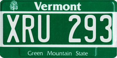 VT license plate XRU293