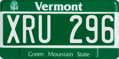 VT license plate XRU296