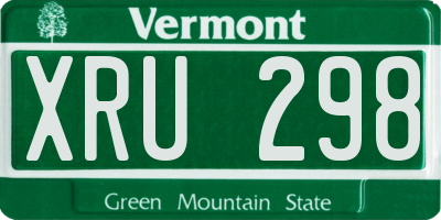 VT license plate XRU298
