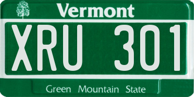 VT license plate XRU301