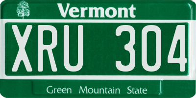 VT license plate XRU304