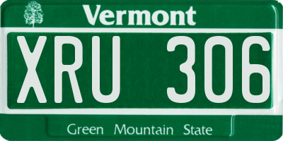 VT license plate XRU306