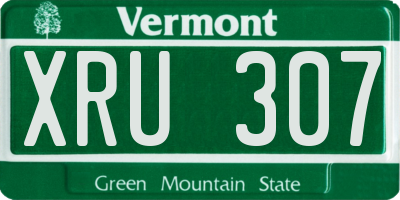 VT license plate XRU307
