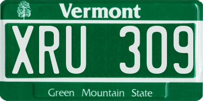 VT license plate XRU309