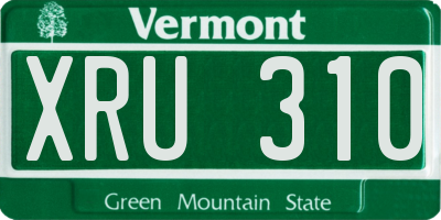 VT license plate XRU310