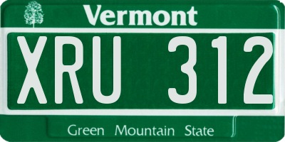 VT license plate XRU312