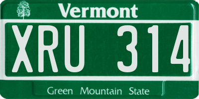 VT license plate XRU314