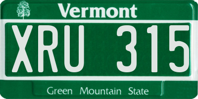 VT license plate XRU315
