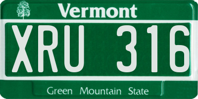 VT license plate XRU316