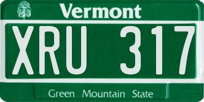 VT license plate XRU317