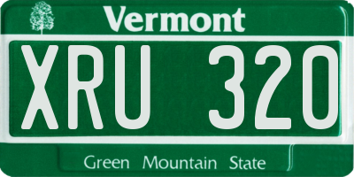 VT license plate XRU320