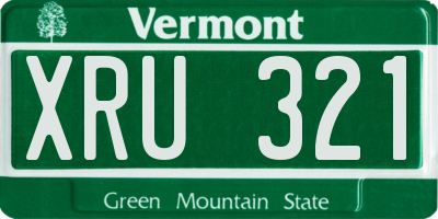 VT license plate XRU321