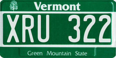 VT license plate XRU322