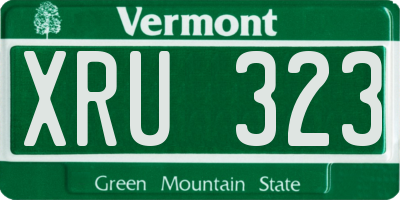 VT license plate XRU323