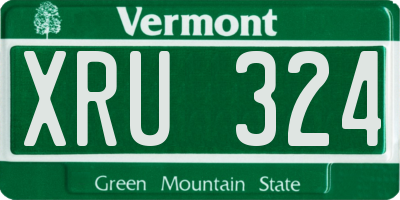 VT license plate XRU324