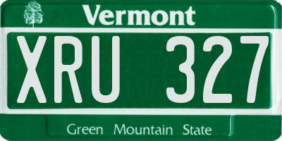 VT license plate XRU327