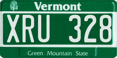 VT license plate XRU328