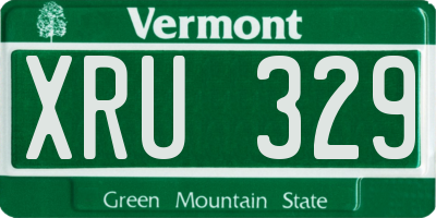 VT license plate XRU329