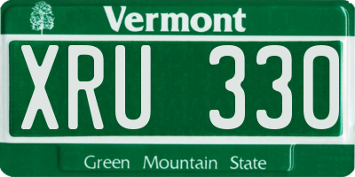 VT license plate XRU330