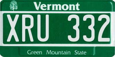 VT license plate XRU332