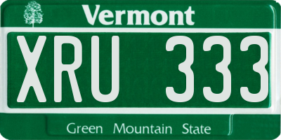 VT license plate XRU333