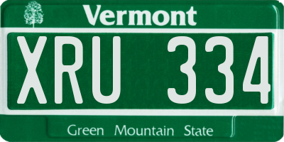 VT license plate XRU334