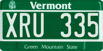 VT license plate XRU335