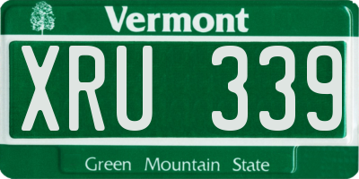VT license plate XRU339