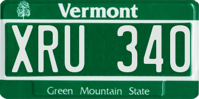 VT license plate XRU340