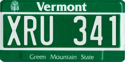 VT license plate XRU341