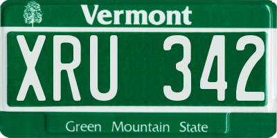 VT license plate XRU342