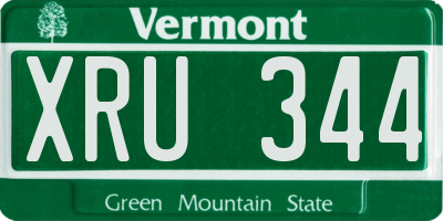 VT license plate XRU344