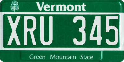 VT license plate XRU345