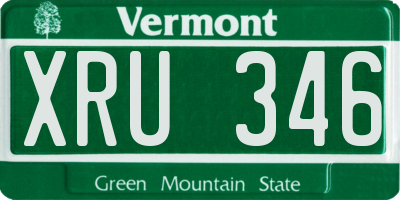 VT license plate XRU346