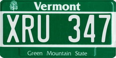 VT license plate XRU347