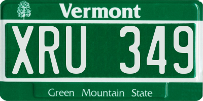 VT license plate XRU349