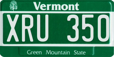 VT license plate XRU350