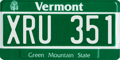 VT license plate XRU351