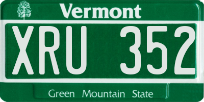 VT license plate XRU352