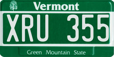 VT license plate XRU355