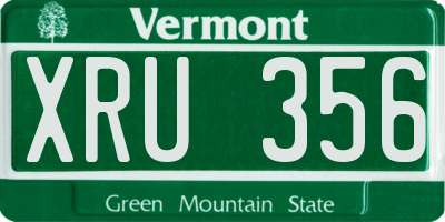 VT license plate XRU356